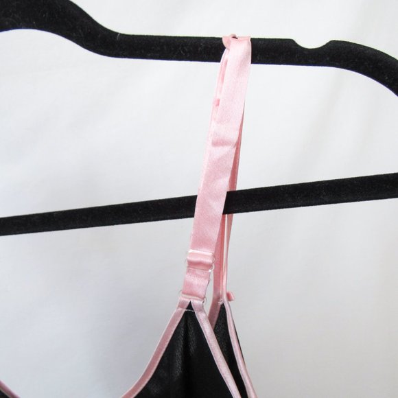 Vintage 90s OSCAR DE LA RENTA Black Floral Tank Top Pink Label Lingerie Top-L - Picture 6 of 9